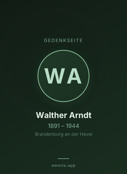 Gedenkportrait von Walther Arndt