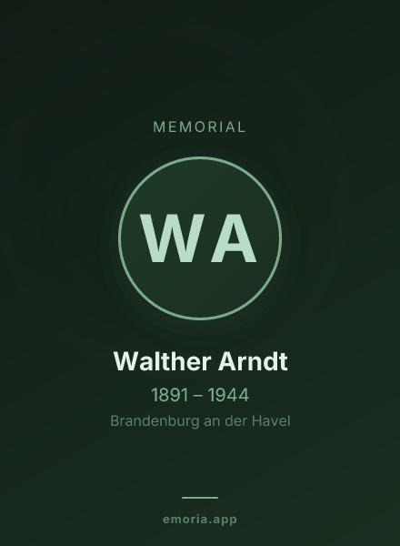 Memorial portrait of Walther Arndt