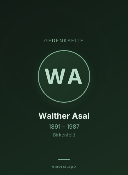 Gedenkportrait von Walther Asal