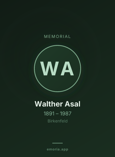 Memorial portrait of Walther Asal