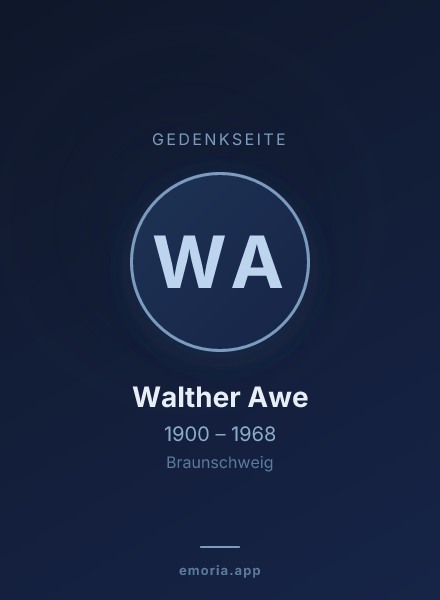 Gedenkportrait von Walther Awe
