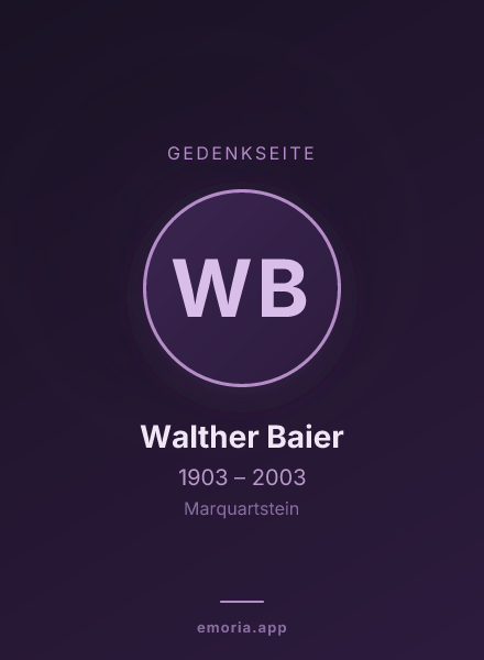 Gedenkportrait von Walther Baier