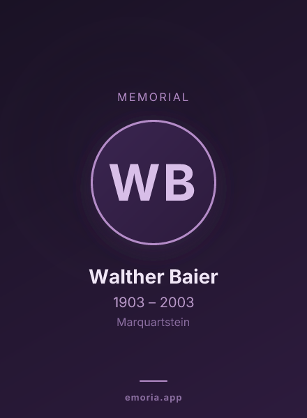 Memorial portrait of Walther Baier