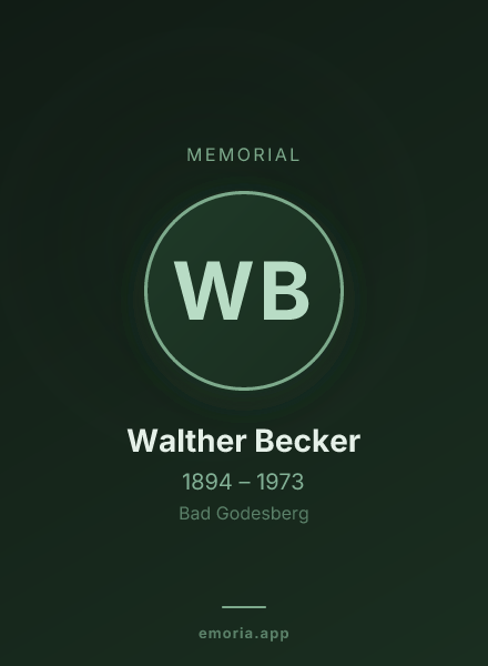 Memorial portrait of Walther Becker
