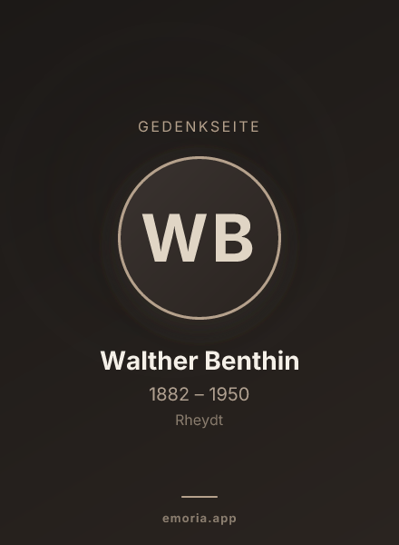 Gedenkportrait von Walther Benthin