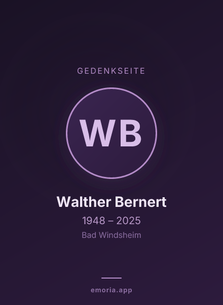 Gedenkportrait von Walther Bernert