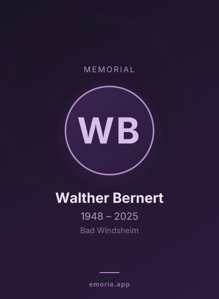 Memorial portrait of Walther Bernert