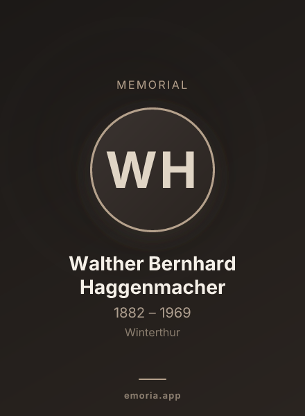 Memorial portrait of Walther Bernhard Haggenmacher