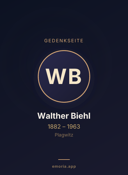 Gedenkportrait von Walther Biehl