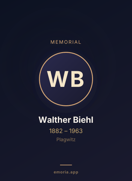 Memorial portrait of Walther Biehl