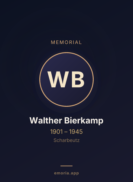 Memorial portrait of Walther Bierkamp