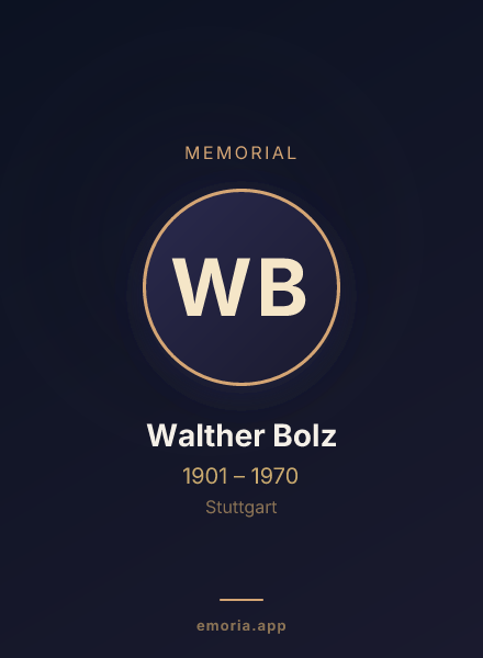 Memorial portrait of Walther Bolz