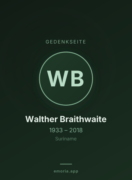 Gedenkportrait von Walther Braithwaite