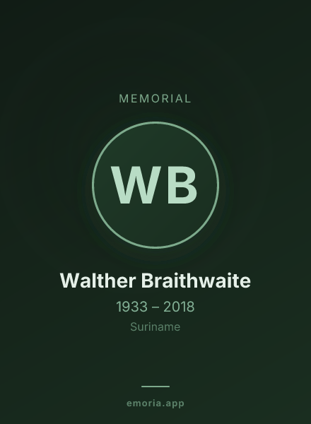 Memorial portrait of Walther Braithwaite