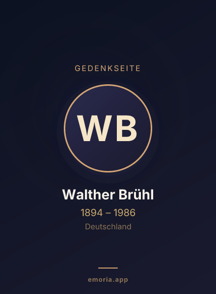 Gedenkportrait von Walther Brühl