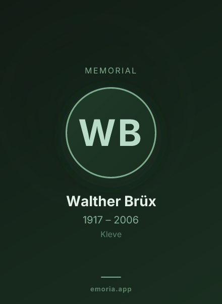 Memorial portrait of Walther Brüx