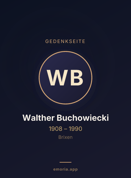 Gedenkportrait von Walther Buchowiecki