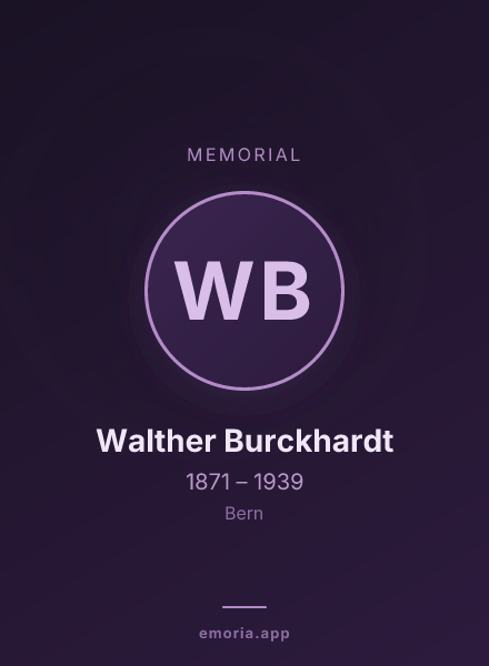 Memorial portrait of Walther Burckhardt