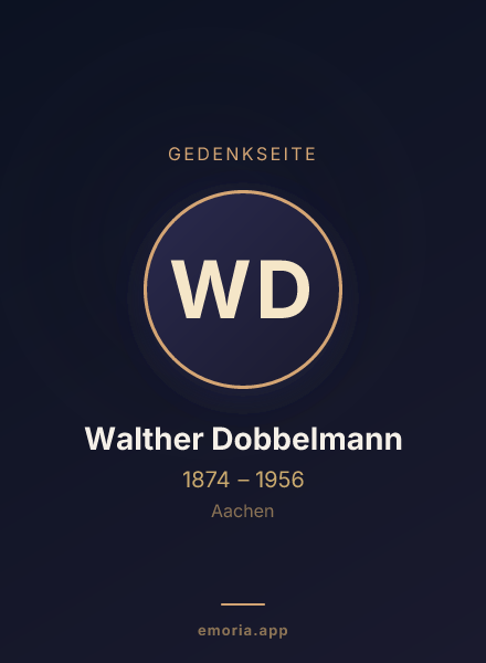Gedenkportrait von Walther Dobbelmann