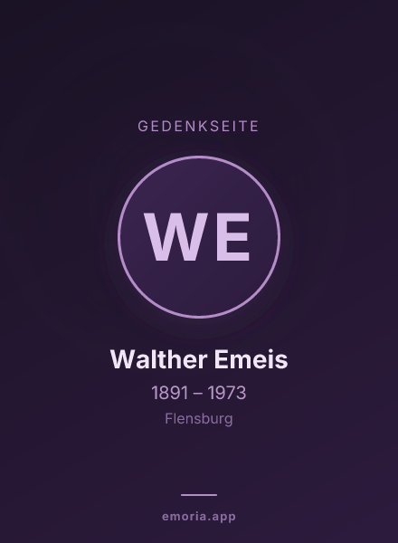 Gedenkportrait von Walther Emeis