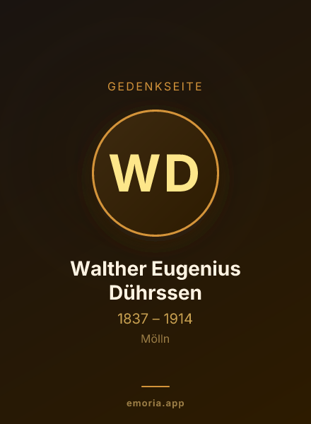 Gedenkportrait von Walther Eugenius Dührssen