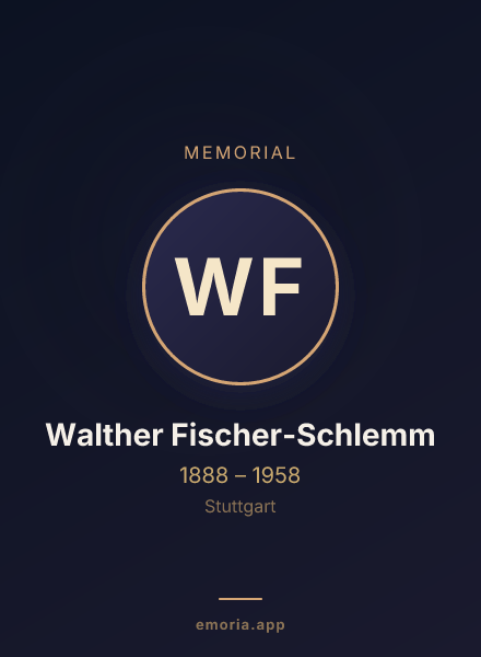 Memorial portrait of Walther Fischer-Schlemm