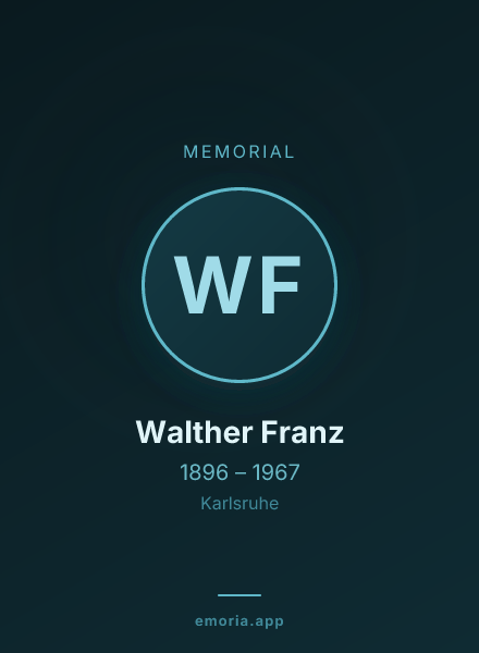 Memorial portrait of Walther Franz