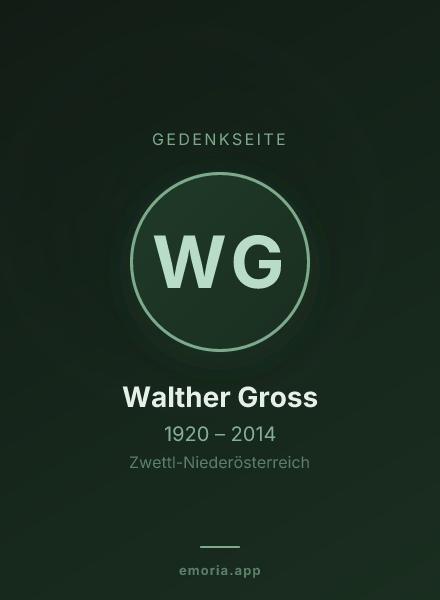 Gedenkportrait von Walther Gross