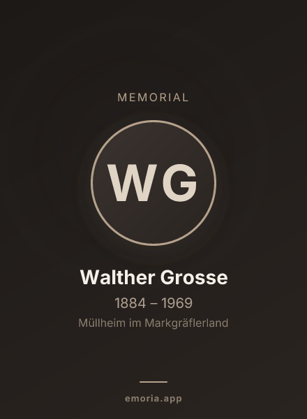 Memorial portrait of Walther Grosse