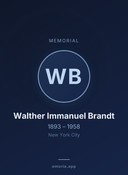 Memorial portrait of Walther Immanuel Brandt