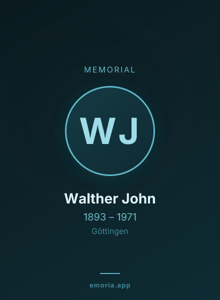 Memorial portrait of Walther John