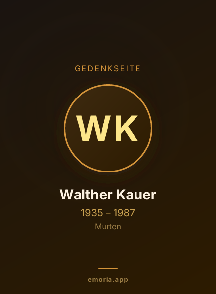 Gedenkportrait von Walther Kauer