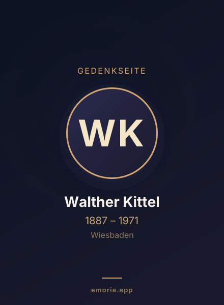 Gedenkportrait von Walther Kittel
