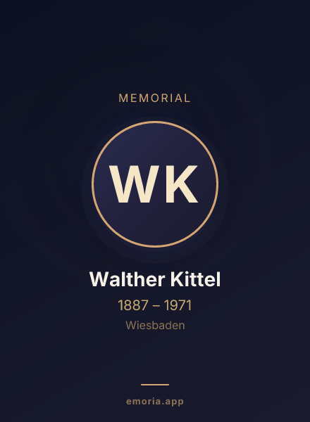 Memorial portrait of Walther Kittel