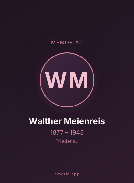 Memorial portrait of Walther Meienreis