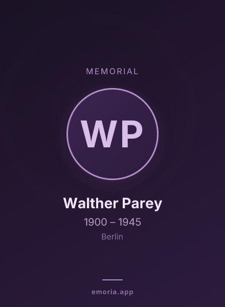 Memorial portrait of Walther Parey