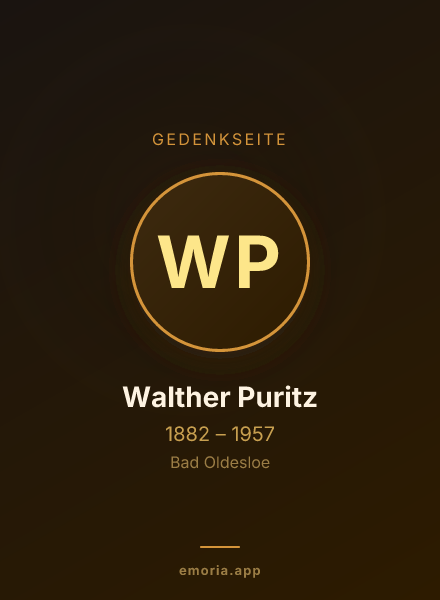 Gedenkportrait von Walther Puritz