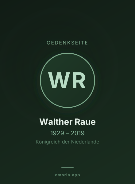 Gedenkportrait von Walther Raue