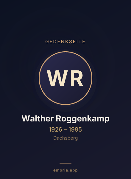 Gedenkportrait von Walther Roggenkamp