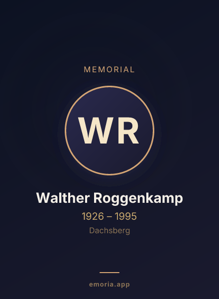 Memorial portrait of Walther Roggenkamp