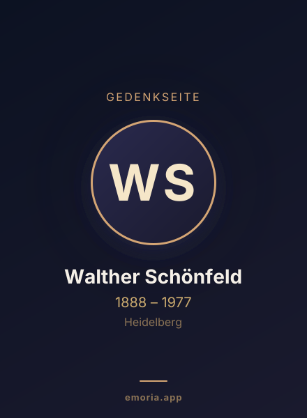 Gedenkportrait von Walther Schönfeld
