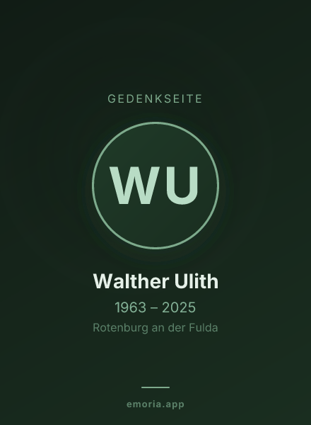 Gedenkportrait von Walther Ulith
