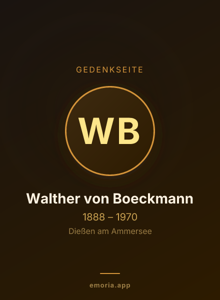 Gedenkportrait von Walther von Boeckmann