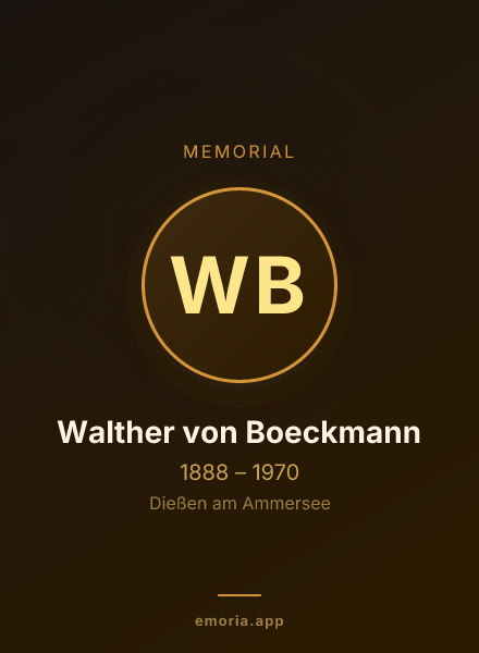 Memorial portrait of Walther von Boeckmann
