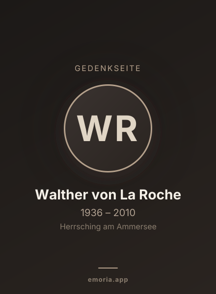 Gedenkportrait von Walther von La Roche