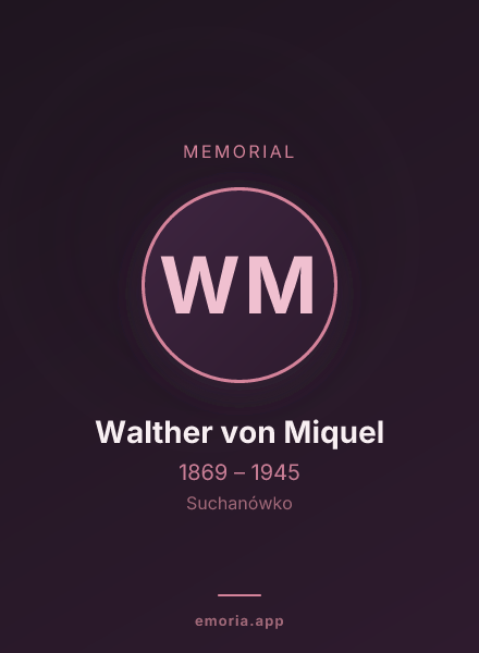 Memorial portrait of Walther von Miquel