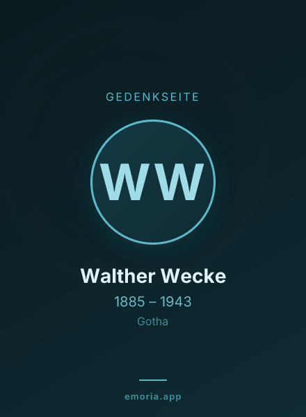 Gedenkportrait von Walther Wecke