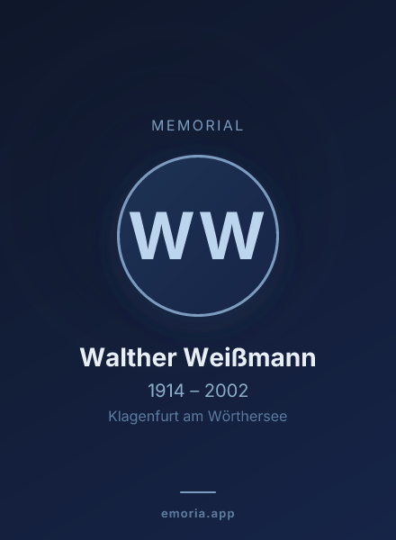 Memorial portrait of Walther Weißmann