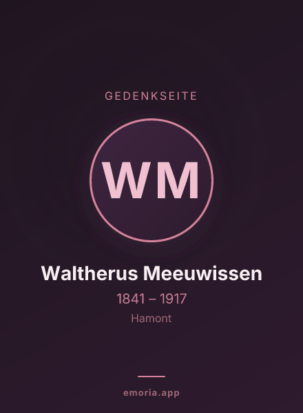 Gedenkportrait von Waltherus Meeuwissen