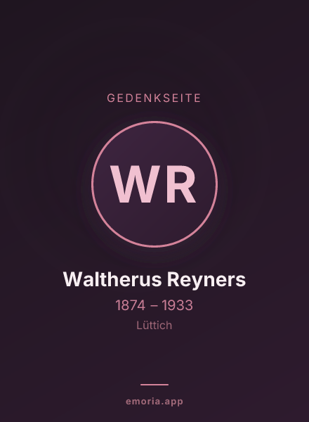 Gedenkportrait von Waltherus Reyners